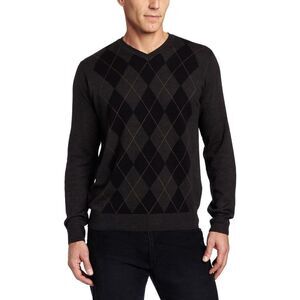 Arrow Men's Fine Gauge Classic Color Block & Gray Sweater Size L